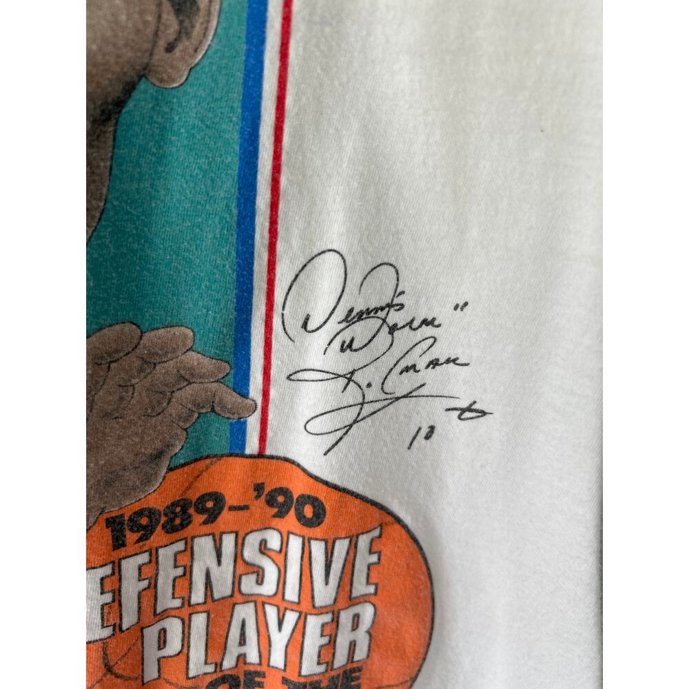 VTG 1990 Dennis Rodman Detroit Pistons White Tank Large - Picture 3 of 4